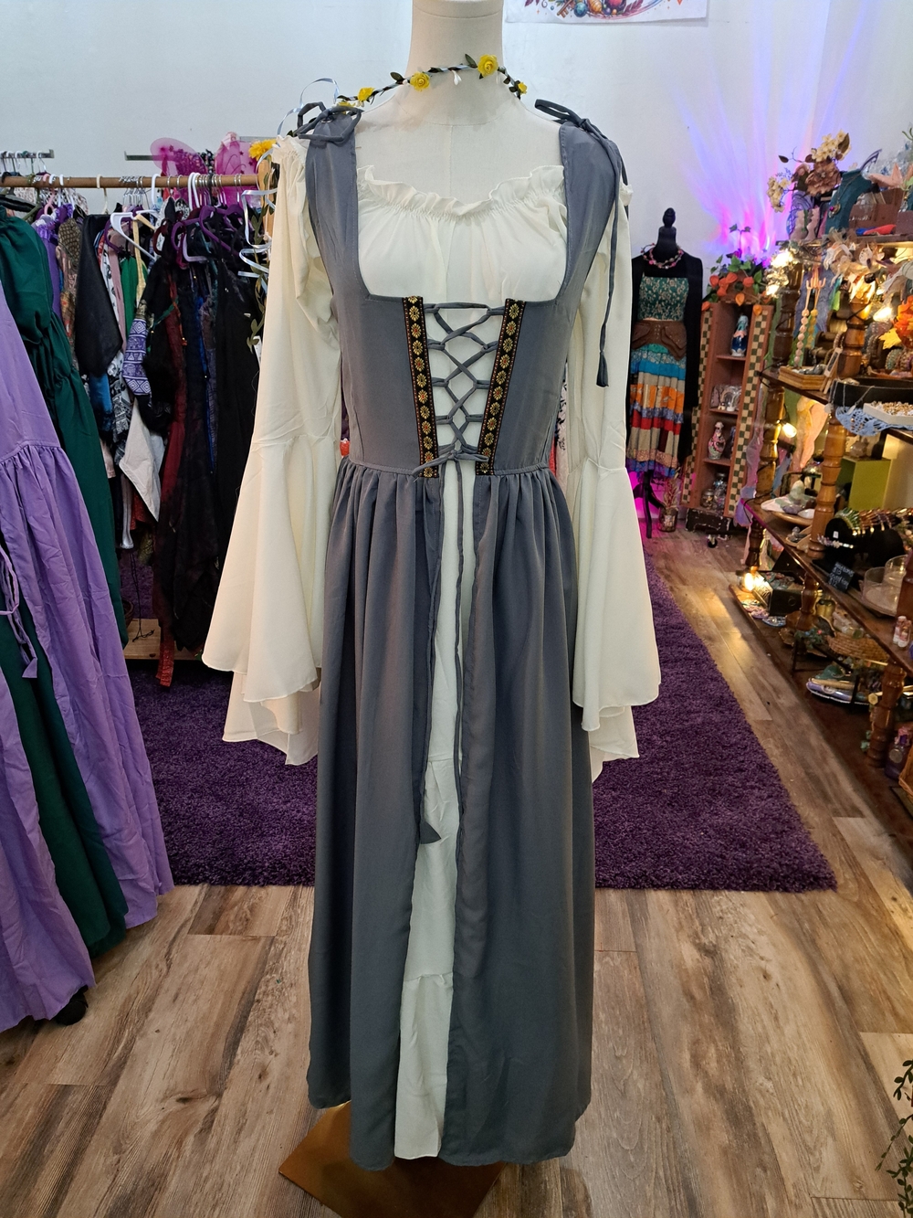 Silver Thistle Renaissance Faire 3pc Dress Outfit - S/M